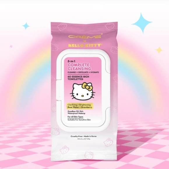 The Crème shop 60 Essence-Rich Towelettes Limited Edition Rose Water + Strawberr - Picture 1 of 2